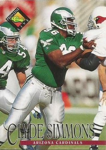 #157 Clyde Simmons - Arizona Cardinals - 1994 Pro Line Live Football