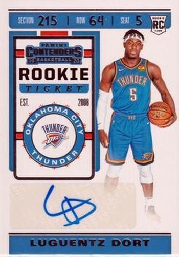 #157 Luguentz Dort - Oklahoma City Thunder - 2019-20 Panini Contenders Basketball