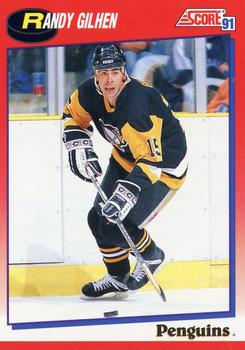 #157 Randy Gilhen - Pittsburgh Penguins - 1991-92 Score Canadian Bilingual Hockey