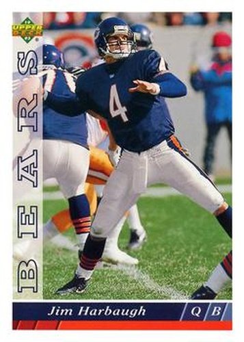 #158 Jim Harbaugh - Chicago Bears - 1993 Upper Deck Football