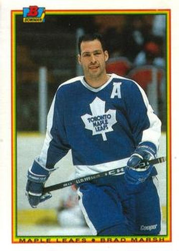 #158 Brad Marsh - Toronto Maple Leafs - 1990-91 Bowman Hockey
