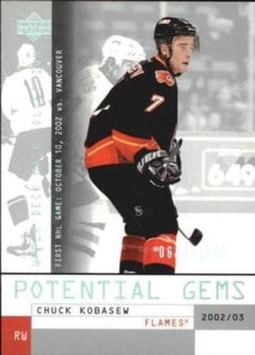 #158 Chuck Kobasew - Calgary Flames - 2002-03 Upper Deck Mask Collection Hockey