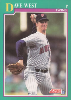 #158 Dave West - Minnesota Twins - 1991 Score Baseball