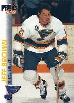 #158 Jeff Brown - St. Louis Blues - 1992-93 Pro Set Hockey