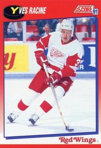 #158 Yves Racine - Detroit Red Wings - 1991-92 Score Canadian Bilingual Hockey