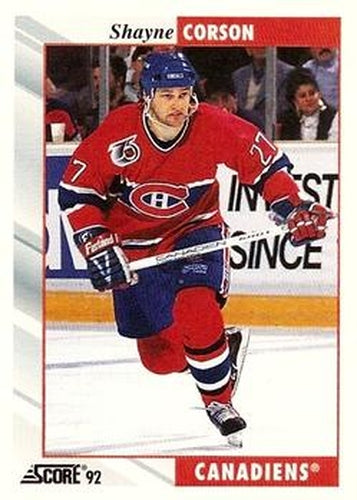 #158 Shayne Corson - Montreal Canadiens - 1992-93 Score USA Hockey