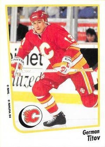 #158 German Titov - Calgary Flames - 1994-95 Panini Hockey Stickers