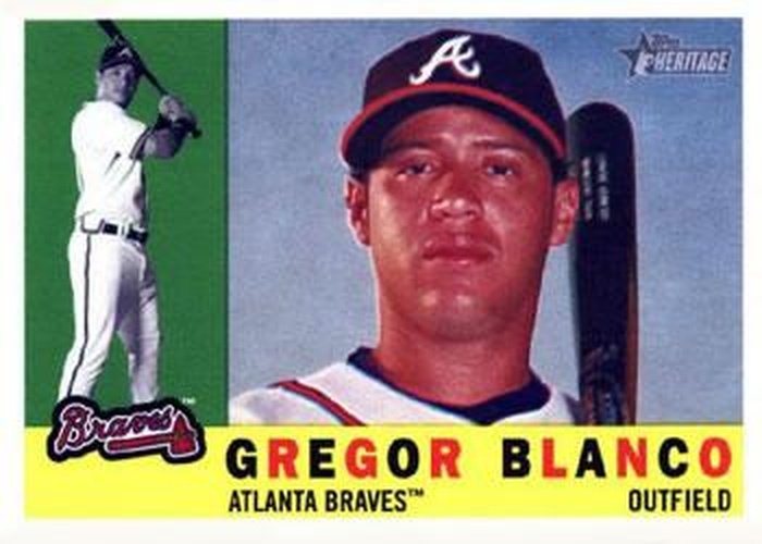 #158 Gregor Blanco - Atlanta Braves - 2009 Topps Heritage Baseball