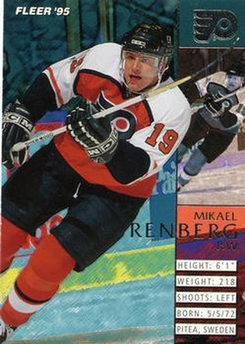 #158 Mikael Renberg - Philadelphia Flyers - 1994-95 Fleer Hockey