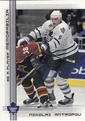 #158 Nik Antropov - Toronto Maple Leafs - 2000-01 Be a Player Memorabilia Hockey