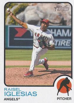 #158 Raisel Iglesias - Los Angeles Angels - 2022 Topps Heritage Baseball