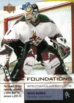 #158 Sean Burke - Phoenix Coyotes - 2002-03 Upper Deck Foundations Hockey