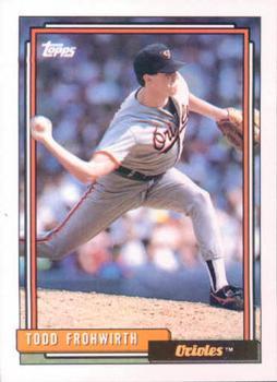 #158 Todd Frohwirth - Baltimore Orioles - 1992 Topps Baseball
