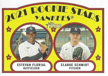 #158 Yankees 2021 Rookie Stars Estevan Florial / Clarke Schmidt - New York Yankees - 2021 Topps Heritage Baseball