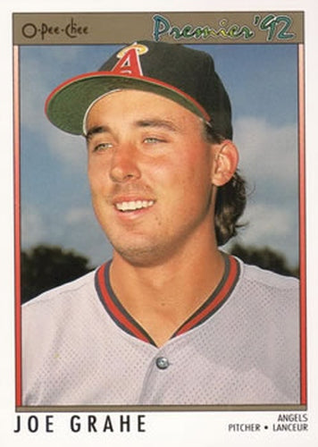 #158 Joe Grahe - California Angels - 1992 O-Pee-Chee Premier Baseball