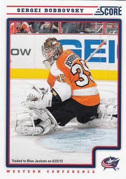 #158 Sergei Bobrovsky - Columbus Blue Jackets - 2012-13 Score Hockey