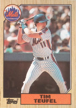 #158 Tim Teufel - New York Mets - 1987 Topps Baseball