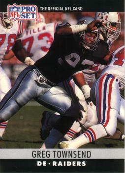 #158 Greg Townsend - Los Angeles Raiders - 1990 Pro Set Football