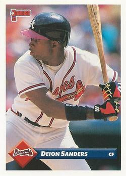 #158 Deion Sanders - Atlanta Braves - 1993 Donruss Baseball