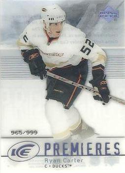 #158 Ryan Carter - Anaheim Ducks - 2007-08 Upper Deck Ice Hockey