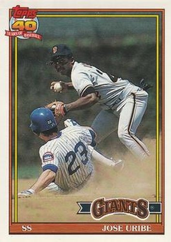 #158 Jose Uribe - San Francisco Giants - 1991 O-Pee-Chee Baseball