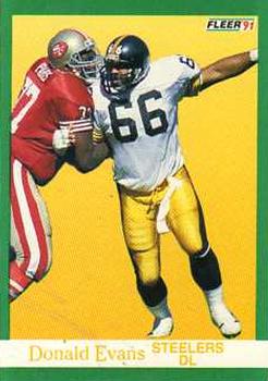 #158 Donald Evans - Pittsburgh Steelers - 1991 Fleer Football