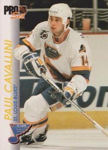 #159 Paul Cavallini - St. Louis Blues - 1992-93 Pro Set Hockey