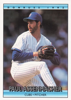 #159 Paul Assenmacher - Chicago Cubs - 1992 Donruss Baseball