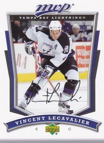 #159 Vincent Lecavalier - Tampa Bay Lightning - 2007-08 Upper Deck MVP Hockey