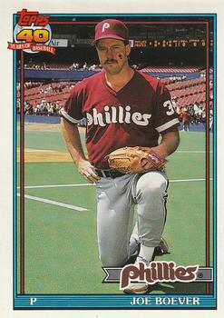 #159 Joe Boever - Philadelphia Phillies - 1991 O-Pee-Chee Baseball