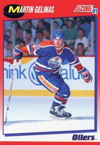 #159 Martin Gelinas - Edmonton Oilers - 1991-92 Score Canadian Bilingual Hockey