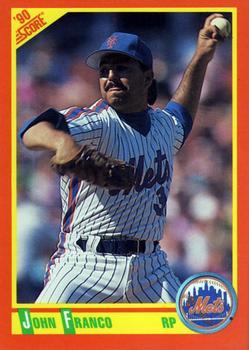 #15T John Franco - New York Mets - 1990 Score Rookie & Traded Baseball