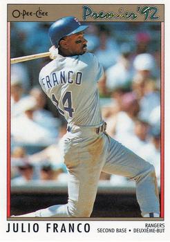 #15 Julio Franco - Texas Rangers - 1992 O-Pee-Chee Premier Baseball