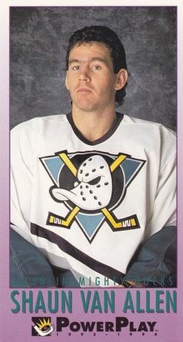 #15 Shaun Van Allen - Anaheim Mighty Ducks - 1993-94 Fleer PowerPlay Hockey