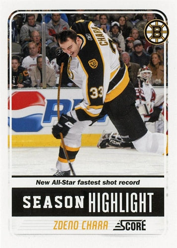 #15 Zdeno Chara - Boston Bruins - 2011-12 Score Hockey