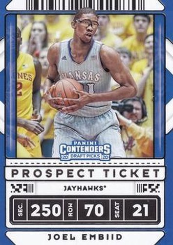 #15 Joel Embiid - Kansas Jayhawks - 2020 Panini Contenders Draft Picks Basketball