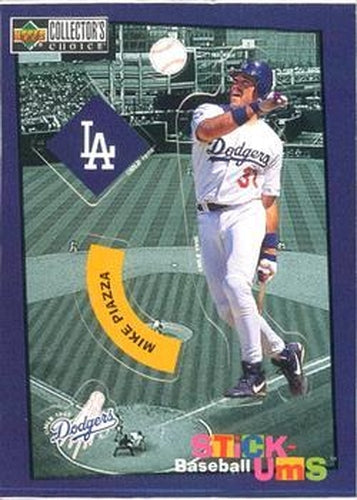 #15 Mike Piazza - Los Angeles Dodgers -1998 Collector's Choice - Stick-Ums Baseball