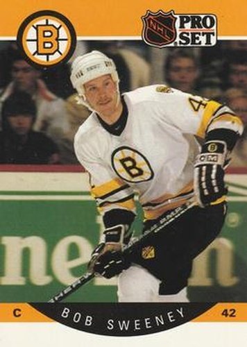 #15 Bob Sweeney - Boston Bruins - 1990-91 Pro Set Hockey