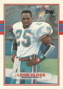 #15T Louis Oliver - Miami Dolphins - 1989 Topps Traded Football