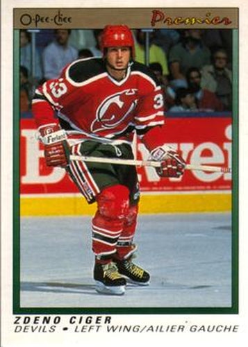 #15 Zdeno Ciger - New Jersey Devils - 1990-91 O-Pee-Chee Premier Hockey