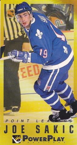 #15 Joe Sakic - Quebec Nordiques - 1993-94 Fleer PowerPlay Hockey - Point Leaders