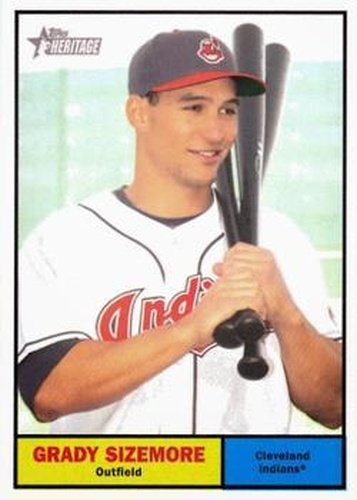 #15a Grady Sizemore - Cleveland Indians - 2010 Topps Heritage Baseball