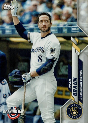#160 Ryan Braun - Milwaukee Brewers - 2020 Topps Opening Day Baseball
