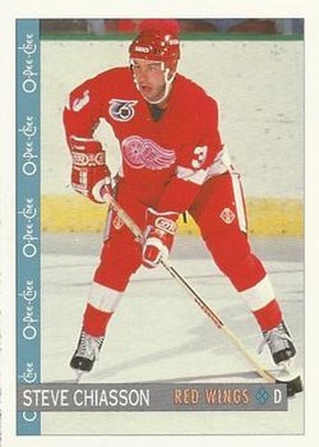 #160 Steve Chiasson - Detroit Red Wings - 1992-93 O-Pee-Chee Hockey