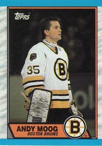 #160 Andy Moog - Boston Bruins - 1989-90 Topps Hockey