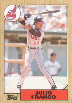 #160 Julio Franco - Cleveland Indians - 1987 Topps Baseball