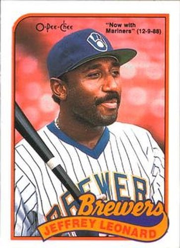 #160 Jeffrey Leonard - Seattle Mariners - 1989 O-Pee-Chee Baseball