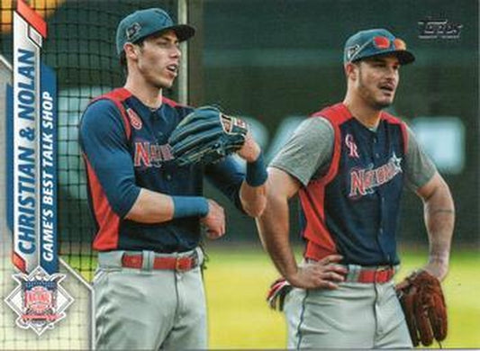 #160 Christian & Nolan Christian Yelich / Nolan Arenado - Milwaukee Brewers / Colorado Rockies - 2020 Topps Baseball