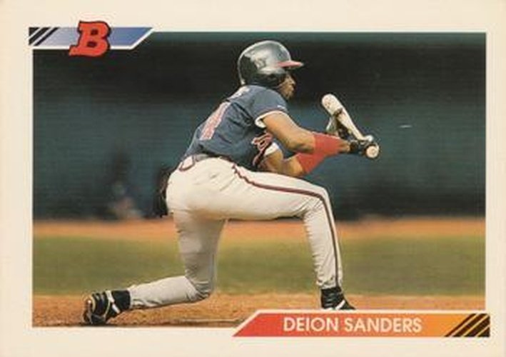#160 Deion Sanders - Atlanta Braves - 1992 Bowman Baseball