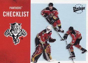 #160 Panthers Checklist - Florida Panthers - 2000-01 Upper Deck Vintage Hockey